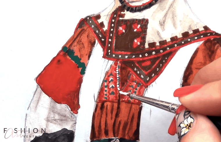 Bulgarian Folk Costume Illustration